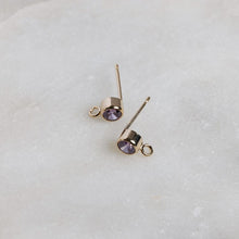 3MM Bezel Ear Post W/ Ring