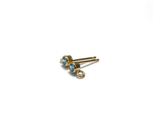 3MM Bezel Ear Post W/ Ring