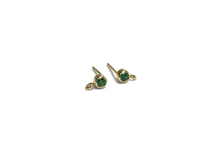 3MM Bezel Ear Post W/ Ring