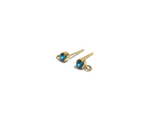 3MM Bezel Ear Post W/ Ring