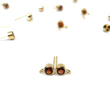 4MM Bezel Ear Post W/ Ring