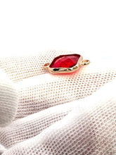 Ruby Square Charm, Gold Plated, Sku#M2145