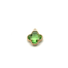 Light green four leaf clover charm, 14K gold plated. SKU# M8816