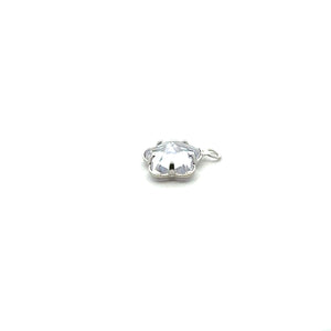 Silver plated flower shape, crystal charm, SKU#M3242