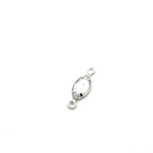Clear silver plated, Diamond shape, Double ring charm. SKU#M3257