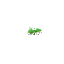 Green Evil eye heart shape charm, silver plated,SKU#M3393