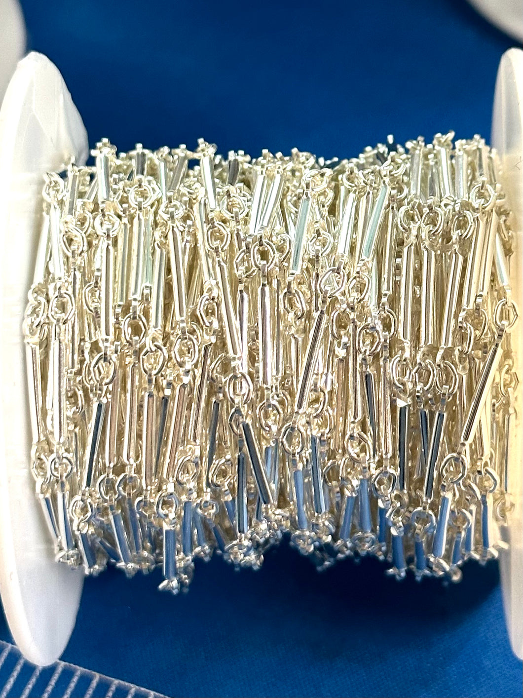 1.5mm Bar Chain .640 Long, Sterling Silver, Sku#SM1279