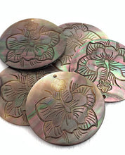 Carved Flower Mother of Pearl Charm Sku#M3486