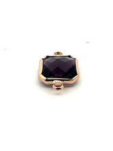 Deep Purple Square Charm, Gold Plated, Sku#M2145