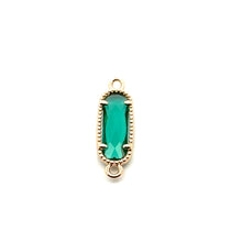 Emerald green crystal, Double Ring,