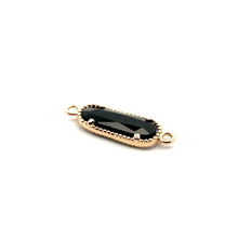 Black oval shape crystal charm