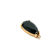 Black tear drop shape crystal charm