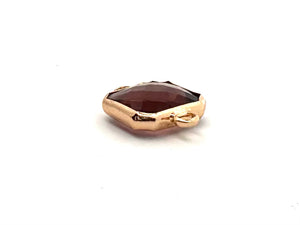 Cherry Wine Square Charm, Gold Plated, Sku#M2145