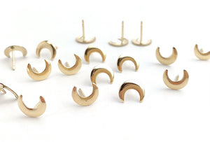 14kGF Moon Studs Sku#583-4