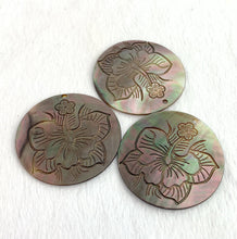 Carved Flower Mother of Pearl Charm Sku#M3486