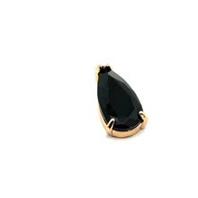 Black tear drop shape crystal charm