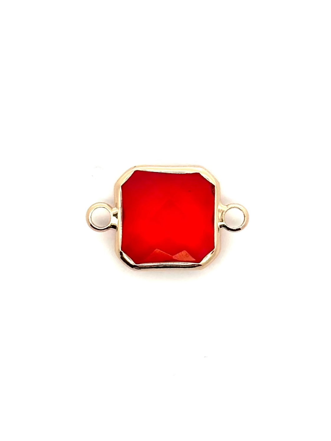 Ruby Square Charm, Gold Plated, Sku#M2145