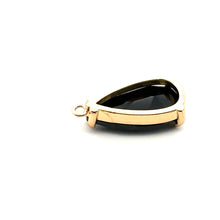Black tear drop shape crystal charm