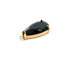 Black tear drop shape crystal charm
