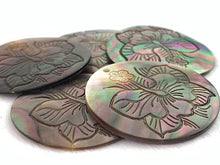 Carved Flower Mother of Pearl Charm Sku#M3486