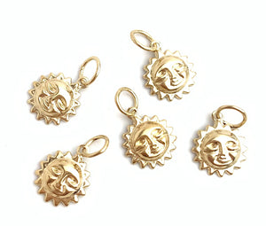 14k Gold Filled Sun Charm Hooplet Sku#400C4R