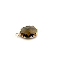 Brown Crystal charm, 14K gold plated. SKU#M888