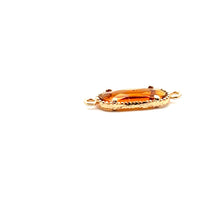 Orange crystal charm, Oval shape