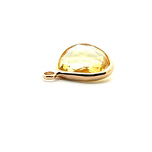 Light yellow triangle shape crystal charm