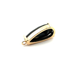 Black tear drop shape crystal charm