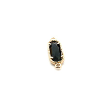 Black oval shape crystal charm