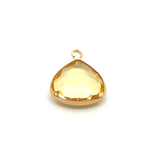 Light yellow triangle shape crystal charm