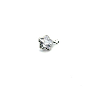 Silver plated flower shape, crystal charm, SKU#M3242