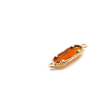 Orange crystal charm, Oval shape