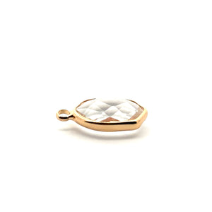 Clear crystal charm, 14K gold plated. SKU#M8814