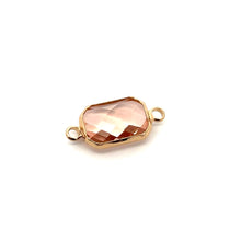 Light pink rectangle crystal charm, SKU#207