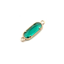 Emerald green crystal, Double Ring,