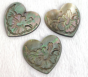 Mother of Pearl Carved Heart Charm Sku#M3496