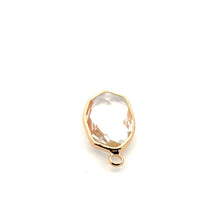 Clear crystal charm, 14K gold plated. SKU#M8814