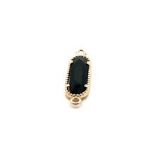 Black oval shape crystal charm