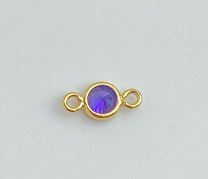 3mm 3A CZ Bezel Connector, 14k Gold Filled