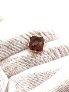 Cherry Wine Square Charm, Gold Plated, Sku#M2145