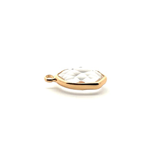 Clear crystal charm, 14K gold plated. SKU#M8814