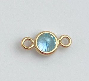 3mm 3A CZ Bezel Connector, 14k Gold Filled
