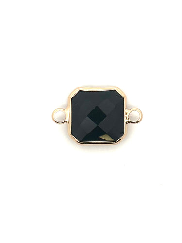 Black Square Charm, Gold Plated, Sku#M2145