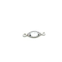 Clear silver plated, Diamond shape, Double ring charm. SKU#M3257