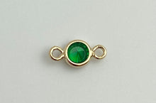 3mm 3A CZ Bezel Connector, 14k Gold Filled