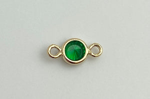 3mm 3A CZ Bezel Connector, 14k Gold Filled