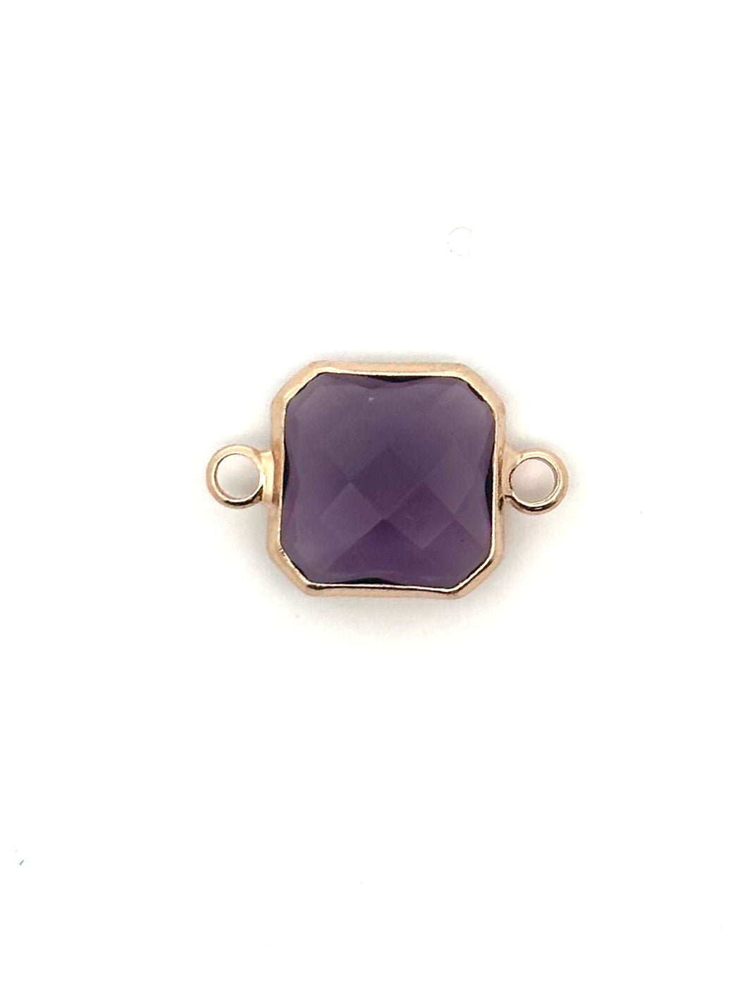 Deep Purple Square Charm, Gold Plated, Sku#M2145