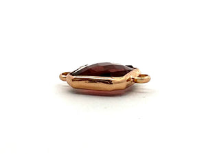 Cherry Wine Square Charm, Gold Plated, Sku#M2145