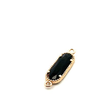 Black oval shape crystal charm